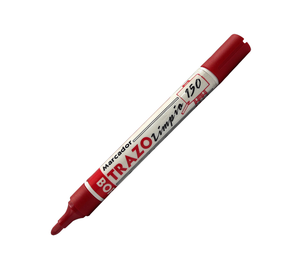 Marcador borrable recargable trazo 150 rojo