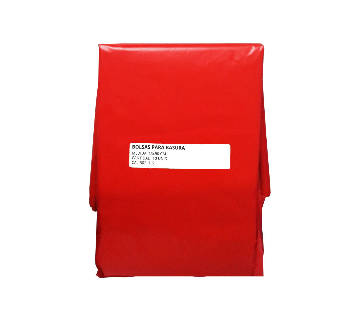 Bolsa basura 65x90 cm roja x 10 calibre 1.6