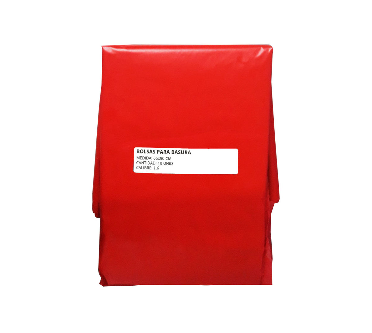 Bolsa basura 65x90 cm roja x 10 calibre 1.6